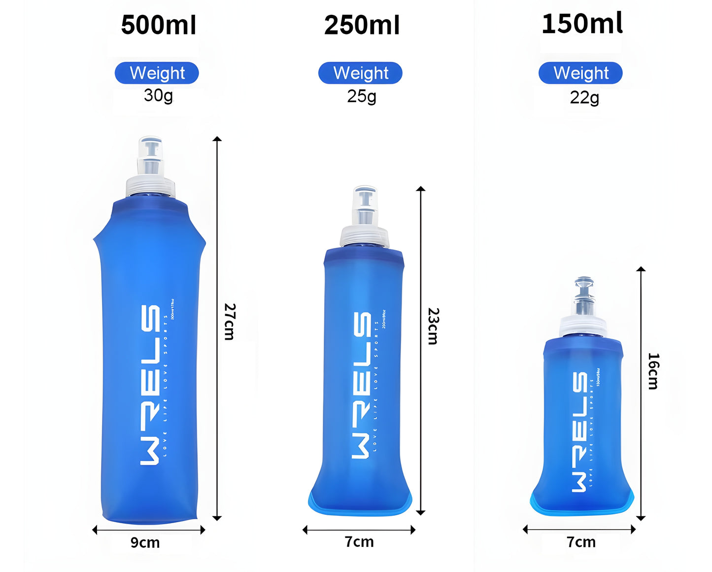 Opvouwbare compacte drinkfles – 150ml/250ml/500ml